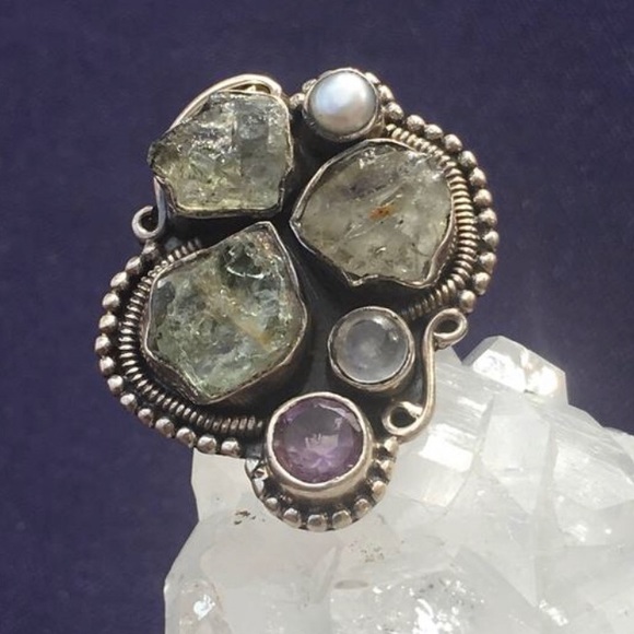 🔮Chrysoberyl Moonstone Amethyst Pearl Silver 🙌🏾 - Picture 3 of 5